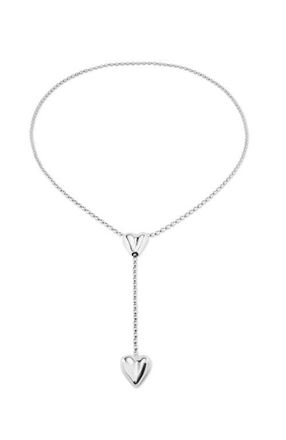 UNOde50 Double Heart Y Necklace in Silver at Nordstrom