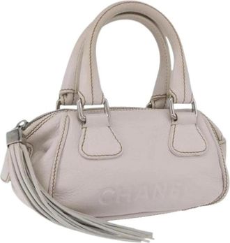 Chanel Pre-owned Vintage Mini Hand Bag - Dames - Vintage Mini Tas - Wit - ONE Size - Leer - Vintage