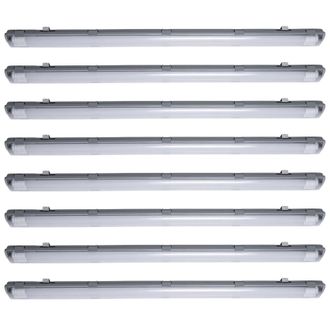 ETC Shop Set Di 8 Lampade Per Vasche Da Soffitto A Led, Tubi Per Luce Diurna Per Ambienti Umidi E Umidi, Luci Per Garage Nel Seminterrato