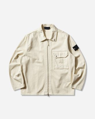 Stone Island Men s Light Bull Denim-TC Overshirt Ivory