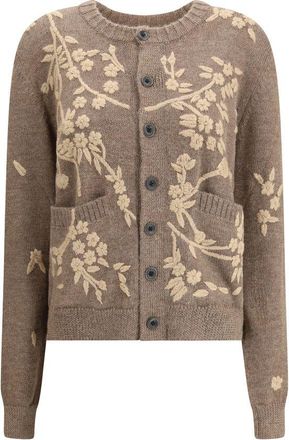 Baziszt Brown Alpaca Vicugna Pacos Womens Cardigan