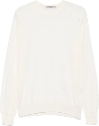 La Fileria Maglione girocollo in lana - Bianco