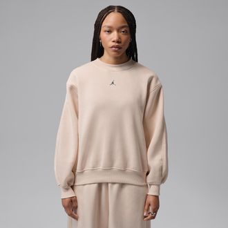 Nike Jordan Womens Jordan Brooklyn Fleece Crew-Neck Sweatshirt in White | IM7288-272