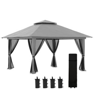 OUTSUNNY Carpa plegable 392x392x283 cm gris oscuro