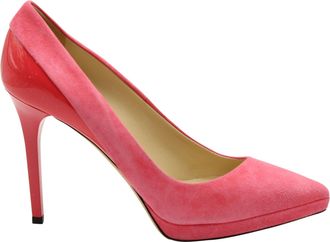 Jimmy Choo London Point-Toe Pumps in Pink Suede