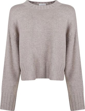 Allude Cashmere Trui - Dames - Ronde hals truien - Grijs - S - Wol - Truien & Vesten