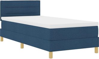 vidaXL Box Spring Bed with Mattress Blue 80 x 200 cm Fabric Vidaxl