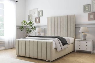 Comfort Beds Sara Plush Bed Frame - 50 Upholstered Headboard in Cream | Size: Single