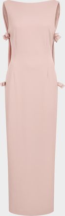 Bernadette Colette Bow Low-Back Cape Sleeveless Gown