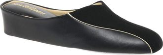 Relax Martha Leather and Suede Slipper 6 Black