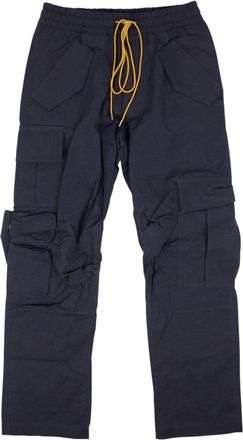 Rhude drawstring-waist cargo trousers - men - Polyester/Polyurethane - S - Blue