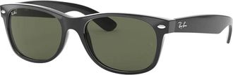 Ray-Ban Klassieke Wayfarer zonnebril groen G-15 - unisex - Zonnebrillen - Zwart - 58 MM - Nylon - Accessoires
