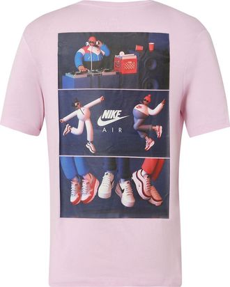 Nike Sportswear Logo Back Pattern Printing Casual Short Sleeve Pink CW0414-676