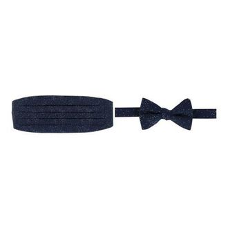 Trafalgar Store Mystere Metallic Star Light Cummerbund & Bow Tie Bundle in Navy at Nordstrom