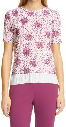 BOSS Edrabi Pleated Short Sleeve Top in Midnight Fantasy at Nordstrom Rack, Size X-Large