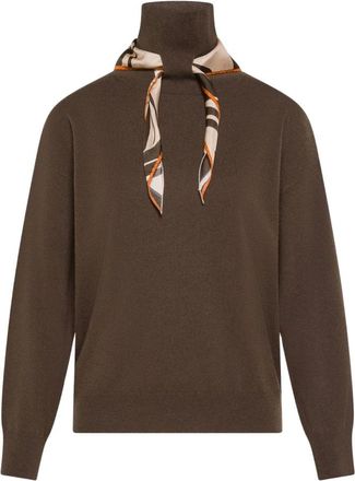 Seventy Dolcevita met sjaal - Dames - Coltruien - Bruin - L - Truien & Vesten
