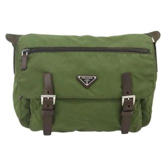 Prada Pre-owned Nylon Cross Body Bag - Dames - Pre-owned - Groen - Maat: ONE Size Nylon