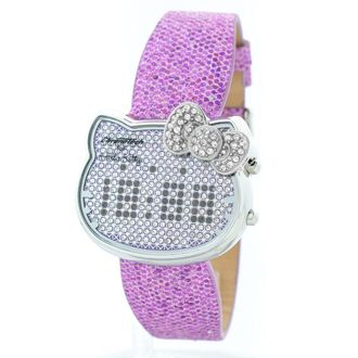Chronotech Womens Hello Kitty Purple Glitter Watch Leather - One Size