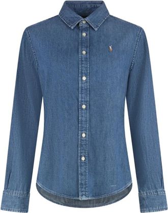 Ralph Lauren Slim Fit Denim Shirt - Dames - Spijkeroverhemden - Blauw - 3XS - Denim - Overhemden