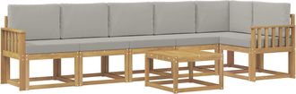 vidaXL Conjunto De Sof&aacute;s De Exterior 7 Uds. Blanco Y Gris Claro Vidaxl