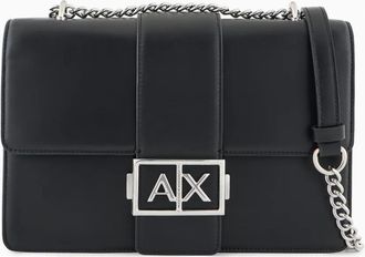 A|X Armani Exchange Borsa a tracolla con placca logo - Nero