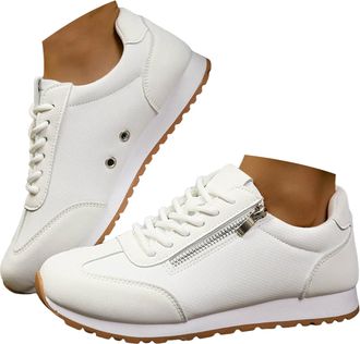 Generic Fashion Sneakers for Women Casual Walking Shoes Lightweight Lace-Up Non Slip Memory Foam Insole Workout Sneakers Womens Side Zipper Mesh Breathable Ou