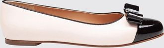 Ferragamo Ballerine Varina in nappa bicolore con fiocco e punta in vernice