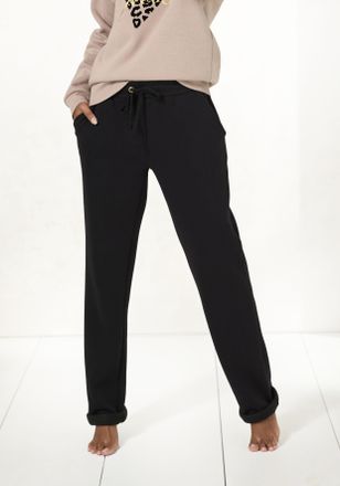 Lascana Sweathose LASCANA, Damen, Gr. 32/34, N-Gr, schwarz, Obermaterial: 60% Baumwolle, 40% Polyester, unifarben, bequem lang, Hosen Sweathose, Relax-/Lounge