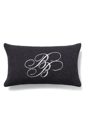 Brooks Brothers BB Monogram Decorative Lumbar Throw Pillow in Black at Nordstrom Rack