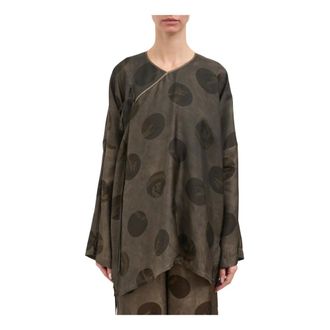 Uma Wang Blouses, female, Gray, Size: M Top Tanesha in Viscosa e Cupro