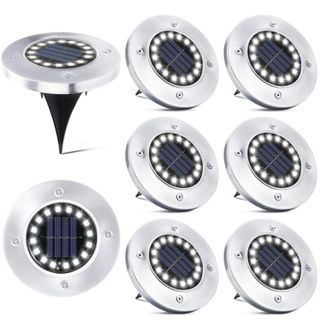 OEM 16 Luci Solari A Led Per Esterni - 8 Faretti Solari Impermeabili Da Giardino Per Vialetti, Sentieri, Patii, Cortili, Illuminazione Sotterranea E Illum