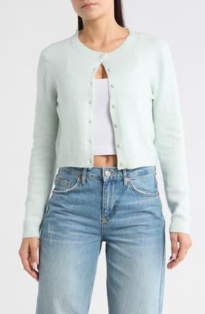 Abound Classic Crewneck Cardigan in Green Cloud at Nordstrom Rack, Size X-Large