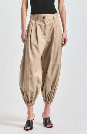 Derek Lam Kendall Stretch Cotton Balloon Pants in Latte at Nordstrom, Size 12