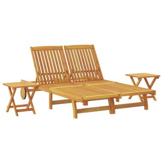 vidaXL Tumbona Marr&oacute;n Madera De Acacia S&oacute;lida Vidaxl