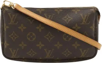 Louis Vuitton Pre-owned Clutches, female, Brown, Size: ONE SIZE Pre-owned Monogram Canvas Pochette