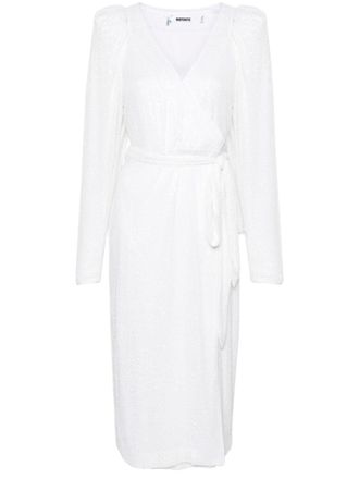 Rotate Midi-wikkeljurk met pailletten - Beige