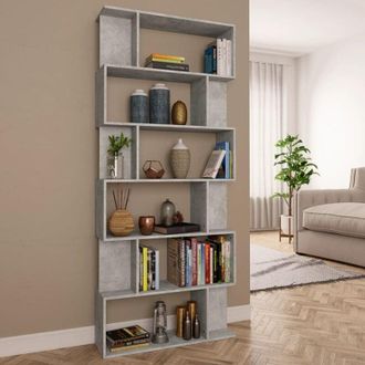 vidaXL Libreria/Divisorio Grigio Cemento 80x24x192cm Legno Multistrato - Vidaxl