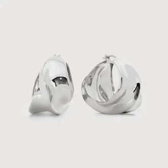 Monica Vinader Sterling Silver Nomade Bold Medium Hoops