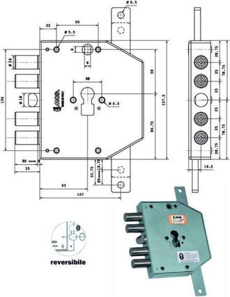 Samsung Cerradura Sic.tr&iacute;plice Dx Cil. E63 Rco654/250 Moia