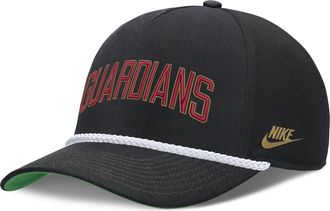 Nike Cleveland Guardians Rise Nike Mens MLB Adjustable Hat in Black | NB4508ZEGUA-D8K