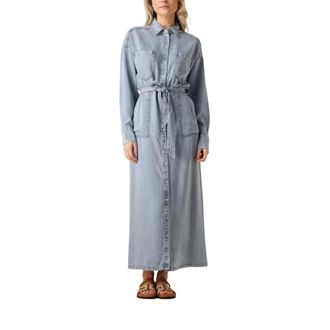 Aaiko Elegante blauwe jurk voor vrouwen - Dames - Shirt Kleedjes - Blauw - XS - Kleedjes
