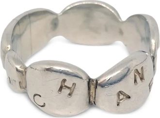 Chanel Anello con logo inciso anni 90-2000 - Argento