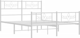 vidaXL Estructura cama sin colchón con estribo metal blanco 140x190 cm Vidaxl