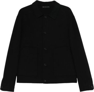 low brand Jassen, Heren, Zwart, L, Wol, Shirt Collar Jacket