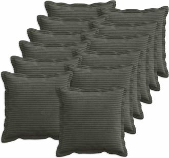 vidaXL Funda De Almohada 12 Uds. Houten Gris Antracita 40 X 40 Cm Pana Vidaxl