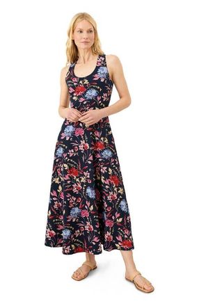 Pact Fit & Flare Open Back Maxi Dress Made With Organic Cotton in Dayspring Blooms Multi at Nordstrom, Size Xx-Large