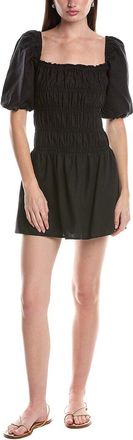 Onia Air Smocked Linen-Blend Mini Dress