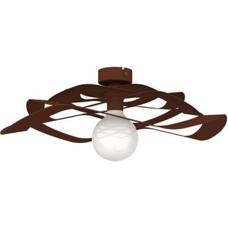 Lumicom Kami Plafoniera, 1X E27, max 42W, metallo, marrone corten, D.60cm - Lumicom