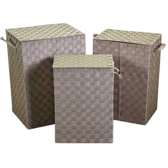 Vacchetti Vacchetti - Cesta Rectangular 1-3 Cm40x30x55 Poli&eacute;ster Forrado Gris T&oacute;rtola