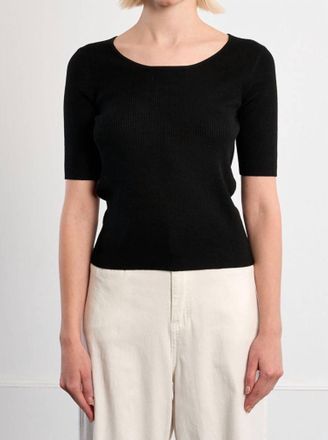 Lili Sidonio x Molly Bracken Womens Key Hole Back Knit Top In Black
